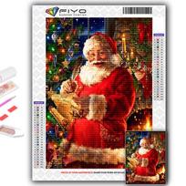 Deimantinė tapyba Kalėdų eglutė Santa Sniego senis Siuvinėjimas Kryželiu Kalnų krištolas Namų dekoras Full Round 20X30CM black