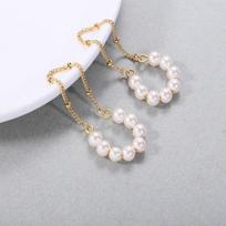 Pearl Ear Cuff Clip Earrings Non-Piercing Bone C-shaped Without Puncture Minimalist Fashion Earrings for Women Wedding Jewelry gray