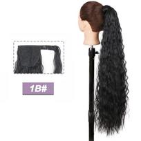 MISS WIG Ombre Brown Blonde Plaukų priauginimas Sintetinis įvyniojimas į uodegą plaukuose moterims Kasdieniai dėvėti Cosplay vakarėlis 55 cm