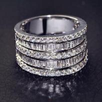 S925 sidabro papuošalų laboratorijos moissanite žiedas moterims, sidabras 6 sidabras