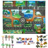 Children's Toys Carry Game Pad 130 * 100 Dinosaur World Traffic Parking Lot