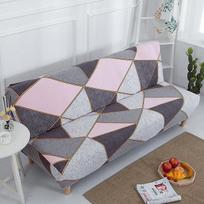 Geometriniai sulankstomi sofos lovos užvalkalai Sofos užvalkalai elastingi dvigubi sėdynių užvalkalai, skirti svetainei Geometrinis spaudinys M (160-180cm) gray