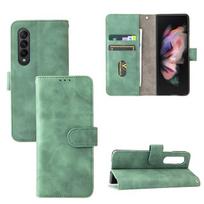 Anglies pluoštas, skirtas Samsung Galaxy Z Fold 4 dėklui, magnetiniam knygų stovui, atverčiamam kortelės apsauginiam piniginės odiniam viršeliui Microfiber žalia