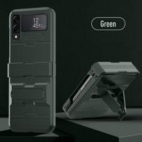 For Samsung Galaxy Z Flip 4 5g All -Inclusive Drop Protection Kickstand Phone Case Non -Fingerprint Cover For Galaxy Z Flip 4 For Galaxy Z Flip 4 žalia