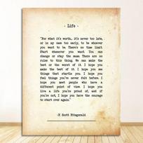 Scott Fitzgerald Poem Poster Modern Inspirational Wall Art Canvas Painting Picture Home Decor For What it's Worth Quote Print 21cm×30cm NoFrame