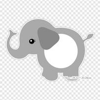 Elefante Elephant Baby Shower Iron on Heat Transfer Printing Vinyl Patches Sticker for Clothes DIY Appliques Washable Patches gray