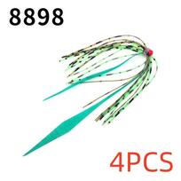 4vnt silikoninis aštuonkojų sijonas Lydekos sraigtas Spinnerbait Priekaba Buzzbait Guminis Slider Jig Jaukas Kalmarų Sijonai Žvejyba jūros vandenyje 8898-4PCS white