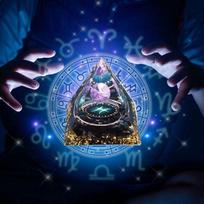 Orgonito piramidė zodiako žvaigždynas žuvys ametistas
