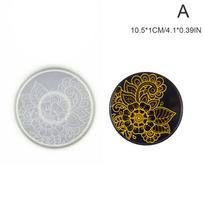 Silikoninis apvalus Mandala padėkliukas formų puodelis Mat Pad dervos liejimo įrankis Craft C1D1 A-105*10mm gray