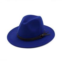 X3015 Unisex Woolen Hat British Style Classic Jazz Hat Simple Woolen Felt Broad-Brimmed Hat Fashion Caps Fascinator Hats Adjust