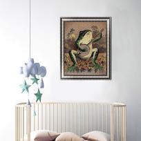 5D DIY Diamond Painting Frog Playing Piano Cross Stitch Kit Mosaic Diamond Embroidery Rose Full Round/Square Drill Home Decoration Round 30x40cm