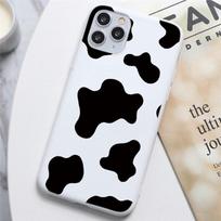Baltos juodos karvės simbolio spausdinimo rašto silikoninis telefono dėklas, skirtas iPhone 12 11 13Pro 6 6s 7 8 Plus 5 5S SE 2020 X XR XS Max TPU dangtelis iphone 6plus And 6splus