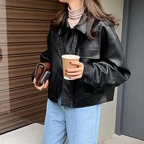 Moteriška JUODA odinė striukė, Moteriška motociklo odinė striukė, Moteriška laisvalaikio odinė striukė, Natūralios odinė biker striukė, dovana jai XS juoda