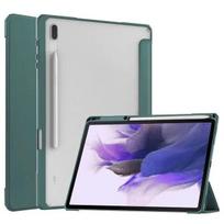 Skirtas Samsung Galaxy Tab S8 S7 11 Plus FE 12,4 colio dėklui, permatomas galinis planšetinio kompiuterio dangtelis, skirtas Tab S8 Ultra 14,6 colio stovo dėklui Funda Tab S7 FE 12.4 tamsiai žalia spalva