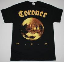 Koroner RIP Thrash Metal Grupė Hellhammer Celtic Frost Juodi Marškinėliai Šūdas S