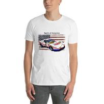 Spirit Of America Greenwood Corvette Race Car Short Sleeve Unisex T-shirt XXXXL white