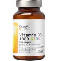OstroVit Pharma Vitaminas D3 1000 pastilės vaikams, 360 tablečių raspberry