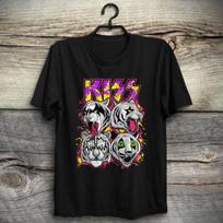 Kiss Band White Tigers Paul Stanley Gene Simmons Peter Criss Ace Frehley Unisex T-shirt S