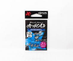 Xesta Jig Head Black Star Head Diver Down 1,2 gramo kabliukas, dydis 8 (0847)