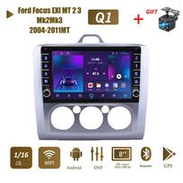 Kūrybiškas Android automobilinis radijas, skirtas Ford Focus EXI MT AT 2 3 Mk2 Mk3 2004-2011 su mygtuko rankenėle Multimedijos grotuvo navigacija GPS 1+16GB 1+16GB,MT gray