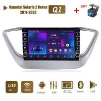 icreative Wifi 2Din Android Car Radio Multimedijos vaizdo grotuvas, skirtas Hyundai Solaris 2 Verna 2017-2020 su mygtuko rankenėle GPS 1+16GB 1+16GB