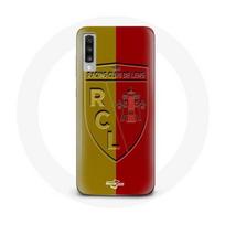 Coque Samsung Galaxy A70 rcl lens Logo fond jaune et rouge geltona