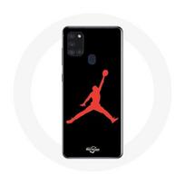Coque - Maniacase - Samsung Galaxy A21S - Logo Michael Jordan - Rouge - Souple raudona