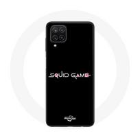 „Samsung Galaxy A12 Squid“ žaidimo logotipo dėklas, juodas fonas juoda