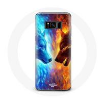 Coque pour Samsung Galaxy S8 Loup de Glace et de feu