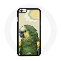 Iphone 5C dėklas žalia geltona papūga saulės snapas debesis švelnumas pastelinė spalva paukštis