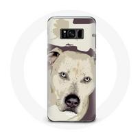 Coque pour Samsung Galaxy S8 Chien de Pitbull Blanc