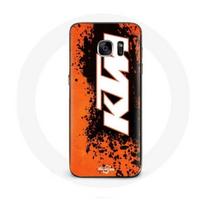 Coque pour Samsung Galaxy S6 edge KTM Logo blanc fond orange