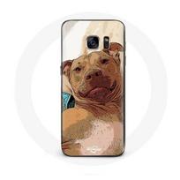Coque pour samsung galaxy S6 edge American Pit Bull Terrier Marron