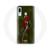 Coque pour samsung galaxy A40 Pionus Perroquet Rouge raudona