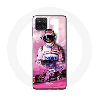 Coque pour Samsung Galaxy A22 4G Formule 1 Sergio Pérez Pilote de F1 Rose