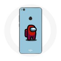 Coque pour Huawei P8 Lite 2017 Among Us jeu vidéo Fond bleu