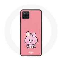 Coque pour Samsung Galaxy A12 BTS Bangtan BT21 Cooky de Jungkook Fond Rose