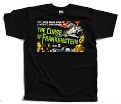 The Curse Of Frankenstein V2 Movie Poster Black Unisex T-Shirt XXXL gray
