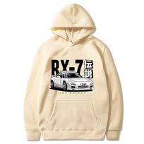 Initial D JDM Hoodie Vintage RX7 FD Drift Japanese Cars Printed Sweatshirt Harajuku Tracksuit Loose  Streetwear Pullover Tops S