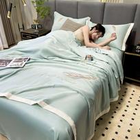 Ledinis šilkas Vėsus audinys Vasarinis antklodė 4 vnt. Karalienės Dvigulė Quilt Linijos Siuvimas Bendrabutis Pavasarinis Plonas Antklodė (Paklodės be užvalkalų) 150x200cm 1PC Quilt gray