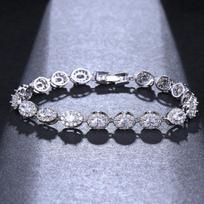 Madinga ir stilinga asmenybė, žąsies kiaušinio formos AAA cirkonio apyrankė, elegantiška ir minimalistinė moteriška apyrankė 16CM