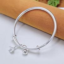 Zuyin 999.9 Smooth Round Stick Solid Ginkgo Leaf Youth Three Life Apricot Bracelet Valentine's Day Gift Adjustable size