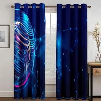 Metaverse Robot Technology Blackout Window Curtains For Bedroom Living Room Bathroom Kicthen Door Hall High Shading New Pattern W50xH130(CM)x2PCS-Rod pocket