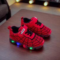 Fashion Baby Shoes, Children's Shoes, Neon LED Light Children's Sports Shoes, Running and Walking Casual Shoes 21 raudona