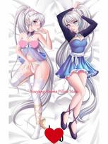 Dakimakura Anime Pillow Cover Weiss Schnee Christmas 2-Side Print Pillowcase Hugging Body Cushion 40x120cm Peach Skin