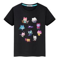 2024Gabbys lėlių namelio žaidimai Spausdinti 100% medvilniniai marškinėliai berniukams Trumpomis rankovėmis Kawaii viršutiniai drabužiai anime marškinėliai y2k vienas gabalas vaikų drabužiai mergaitei 150 yellow