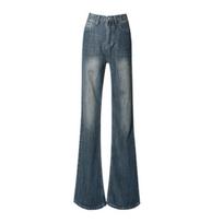90s Harajuku Elegant Flare Jeans Pants Women Pocket 2000s Y2k Vintage Denim Trousers Ladies High Waist Fashion Wide Leg Jeans New S mėlyna