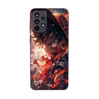 Phone case - MANIACASE - Samsung Galaxy A52 4g - Silicone - Black - Angry Luffy juoda