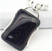 Lady's Elegant 925 Sterling Silver Jewelry bluejade Pendant 42*22mm