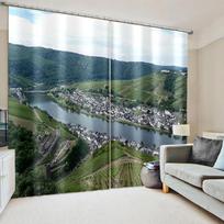 Cheap 3D Print Sunset Natural Scenery Island Stone Free Shipping 2 Pieces Window Curtain Living Room Bedroom Two Drape Decor W50H60(CM)x2&Hook